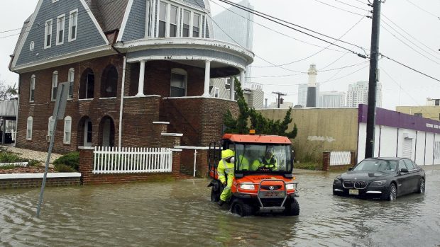 Záplavy ve městě Atlantic Avenue city ve státě New Jersey