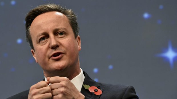 Britský premiér David Cameron během projevu před členy Konfederace průmyslu
