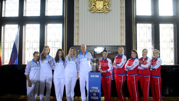 České a ruské tenisové týmy před finále Fed Cupu v Praze
