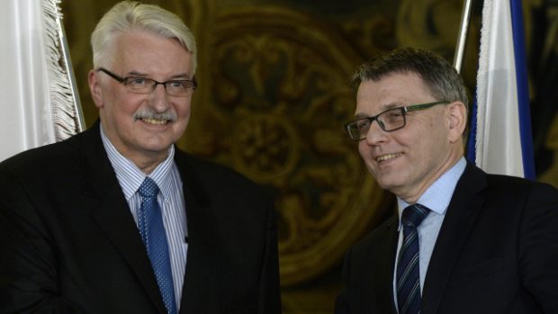Šéf polské diplomacie Witold Waszczykowski a ministr zahraničních věcí Lubomír Zaorálek