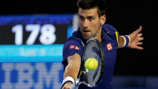 Novak Djokovič během finále Australian Open