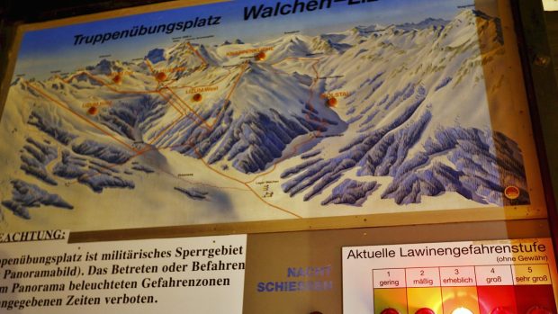 Systém varování před lavinami v tyrolském Wattenbergu