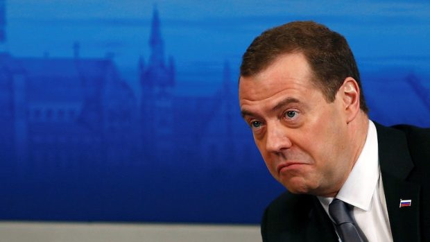 Ruský premiér Dimitrij Medveděv na bezpečnostní konferenci v Mnichově