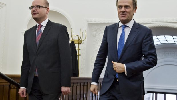 Předseda Evropské rady Donald Tusk jednal v Praze s premiérem Bohuslavem Sobotkou