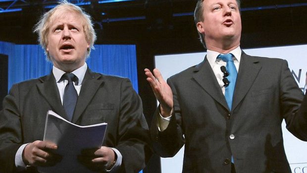 Londýnský starosta Boris Johnson a britský premiér David Cameron