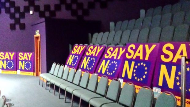 Mítink britské euroskeptické strany UKIP v Peterborough