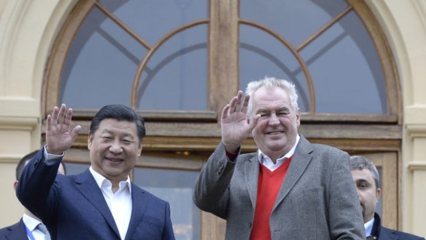 Si Ťin-pching a Miloš Zeman na zámku v Lánech