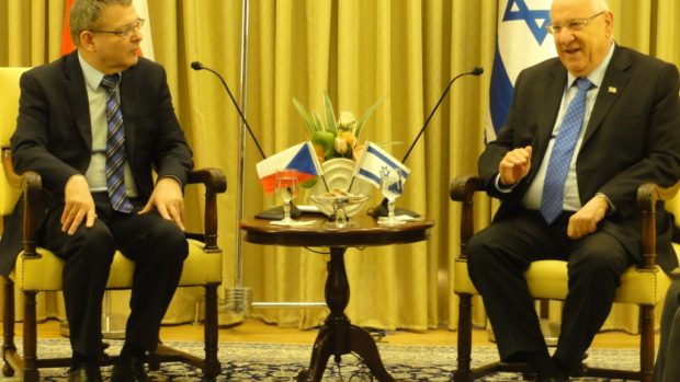 Lubomír Zaorálek s izraelským prezidentem Reuvenem Rivlinem