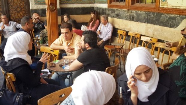 Kavárna Al-Nawfara v historickém centru Damašku