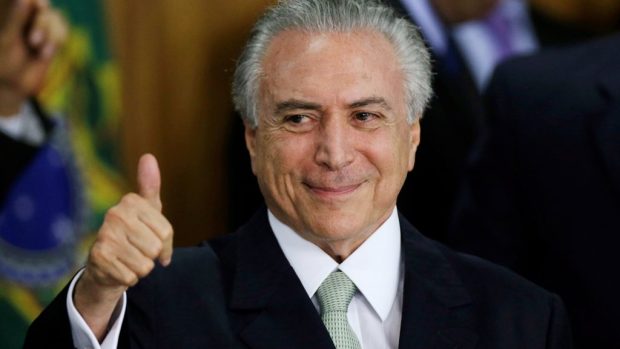 Brazilský viceprezident Michel Temer, který se ujal funkce hlavy státu po odvolání Dilmy Rousseffové