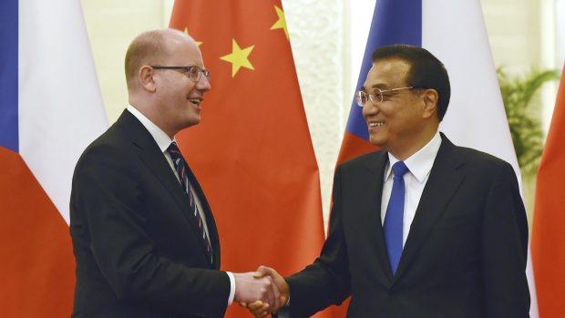 Premiér Bohuslav Sobotka a předseda čínské vlády Li Kche-čchiang