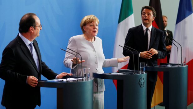 V Berlíně jednali Angela Merkelová, Francois Holland a Matteo Renzi