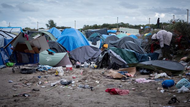 Uprchlický tábor přezdívaný Jungle v Calais