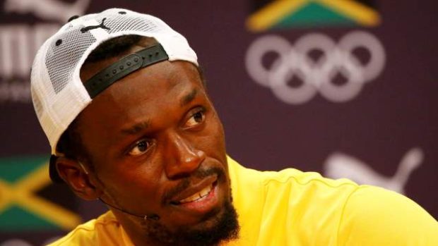 Usain Bolt na tiskové konferenci v Riu