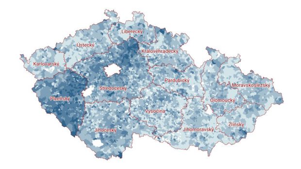 Krajské volby - mapa