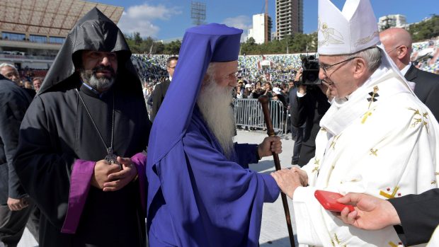 Papež František a pravoslavný patriarcha v Gruzii