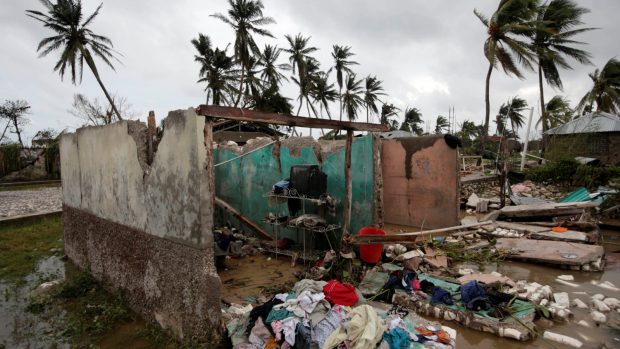 Dům zničený hurikánem Matthew na Haiti