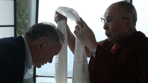 Prezident Andrej Kiska a dalajlama se potkali v Bratislavě