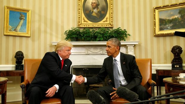 Donald Trump se sešel se současným americkým prezidentem Barackem Obamou