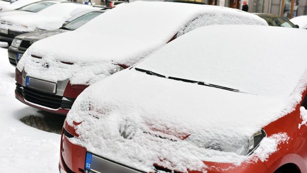 auto, sníh, zima, mráz