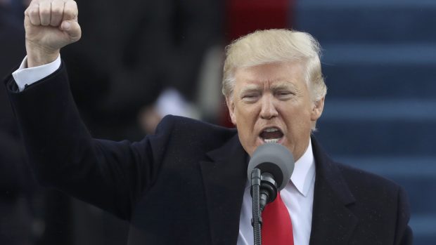 Donald Trump během inauguračního projevu.