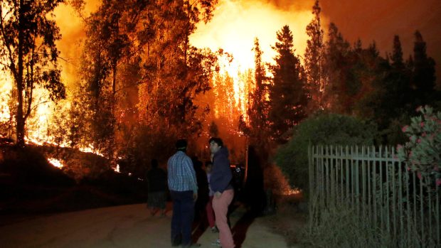 Požáry lesů v Chile