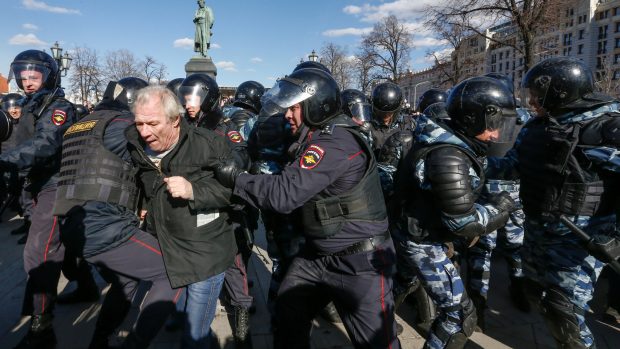 Protivládní protesty v Moskvě.