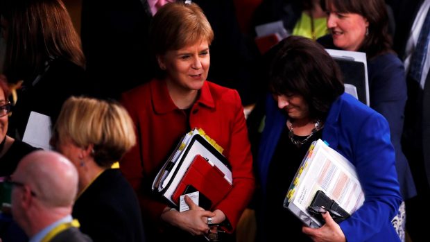 Nicola Sturgeonová po volbě skotského regionálního parlamentu o druhém referendu o nezávislosti.