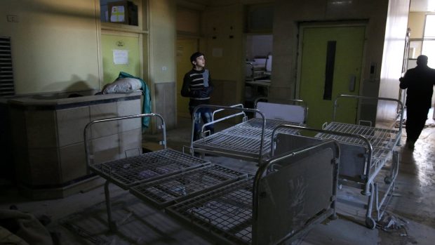 Zničená nemocnice v syrském Aleppu