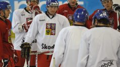 Trénink české národní hokejové reprezentace
