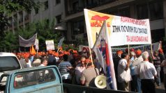 Demonstrace řeckých odborářů v Athénách proti úsporám