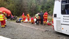 Záchranáři si na Ústecku vyzkoušeli zásah u nehody autobusu
