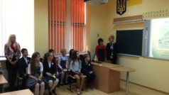 Žáci ZŠ v Užhorodu, kde se učí češtinu