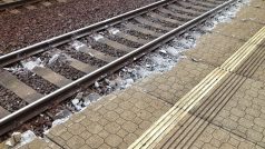 Vykolejené vagony poničily nástupiště ve stanici Přibyslav