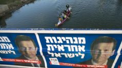 Plakáty Jicchaka Herzoga, jednoho z lídrů levicového Sionistického svazu