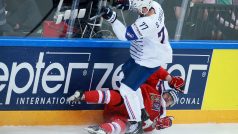 MS hokej 2015. Základní skupina Česko vs. Francie: Sacha Treille a Ondřej Němec