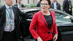Polská premiérka Ewa Kopaczová přichází v Bruselu na mimořádný summit EU k migrační problematice