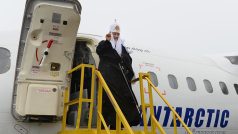 Patriarcha Kirill po příletu na antarktický ostrov Waterloo