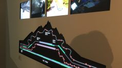 Obrázky z výstavy o historii stavby tunelu v Gotthardském masivu