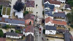 Následky povodně v bavorském městě Simbach am Inn
