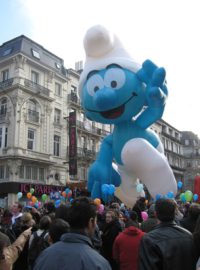 Balón v centru Bruselu