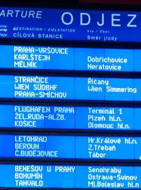 Praha hlavní nádraží - odjezdy