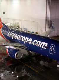 Modročervené letadlo SkyEurope