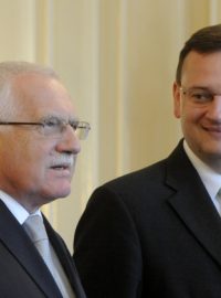 Prezident Václav Klaus a lídr ODS Petr Nečas