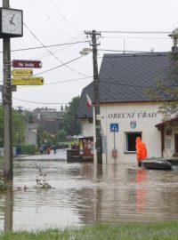 centrum obce Zlatníky na Opavsku