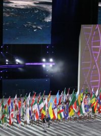 Slavnostní zahájení 1. olympiády mládeže v Singapuru