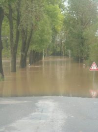 Bakov - další zatopená silnice