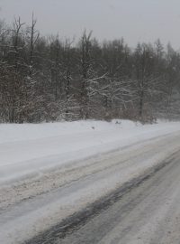 Zima - silnice Příbramsko