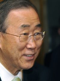Generální tajemník Organizace spojených národů (OSN) Pan Ki-mun v Praze.