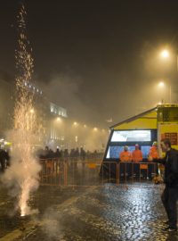 Lidé v centru Prahy slavili příchod nového roku